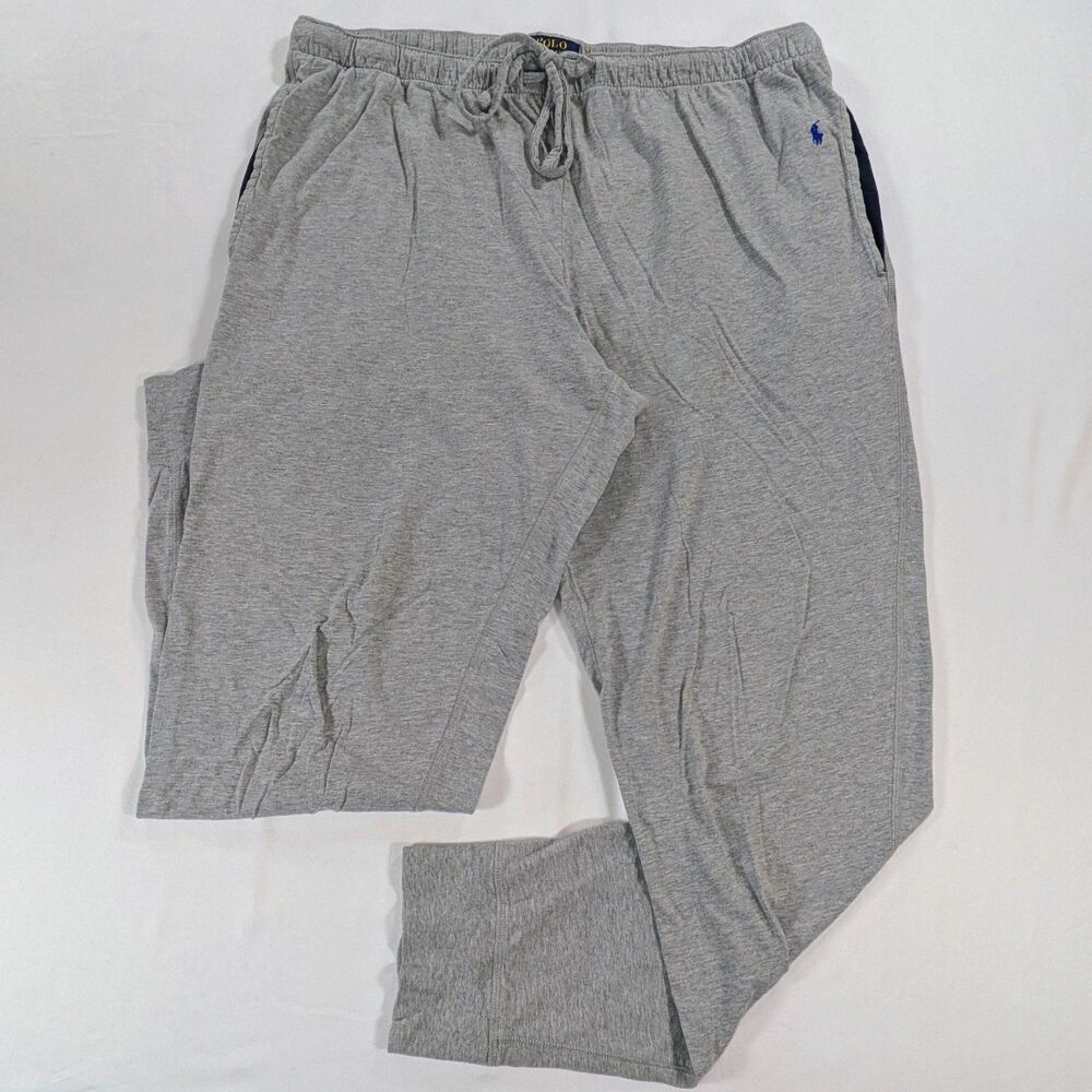 Polo Ralph Lauren Sleepwear Men L Gray Jogger Pajama Pants Blue Pony Logo